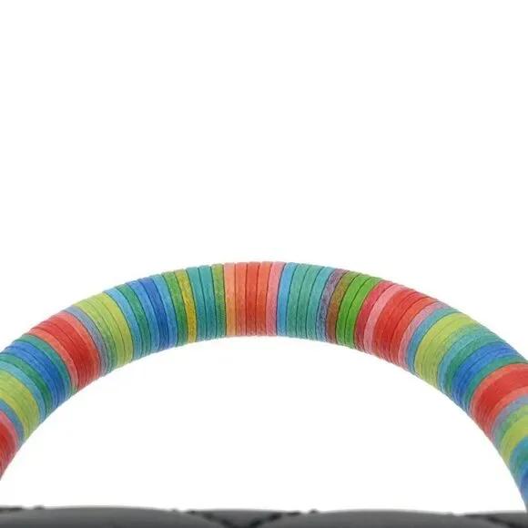 Chanel Black Quilted Chèvre Extra Mini Rainbow Coco Handle Flap Gold Hardware - Picture 4 of 12